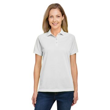 Harriton M208W Ladies' Charge Snag and Soil Protect Polo - WHITE