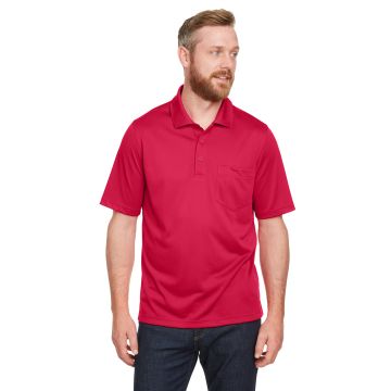 Harriton M348P Men's Advantage Snag Protection Plus IL Pocket Polo - RED
