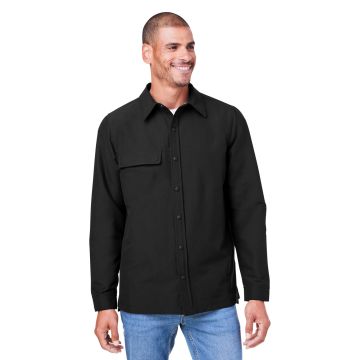 Harriton M72 Unisex Flex Twill Overshirt - BLACK