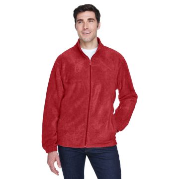 Harriton M990 Men's 8 oz. Full-Zip Fleece - RED
