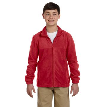 Harriton M990Y Youth 8 oz. Full-Zip Fleece - RED