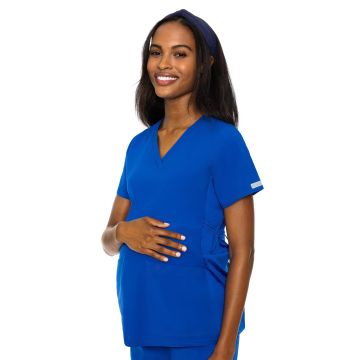 Med Couture 628 Women's 2-Pocket V-Neck Maternity Top - Royal