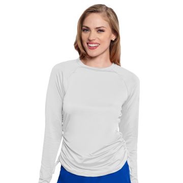 Med Couture 700 Women's Pocketless Long Sleeve Underscrub Shirt - White