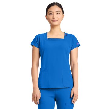 Med Couture 704 Women's 3-Pocket Square Neck Scrub Top - Royal