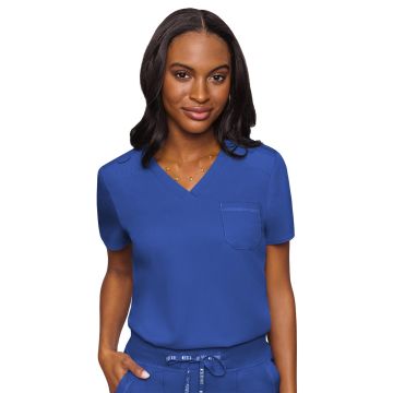 Med Couture 7448 Women's 1-Pocket V-Neck Top - Royal