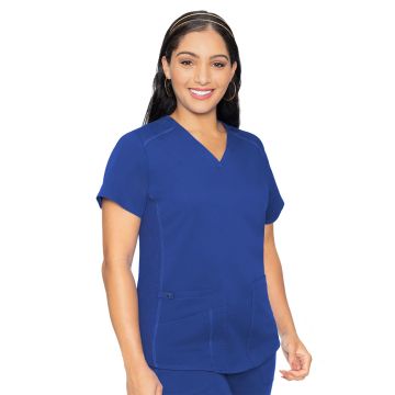 Med Couture 7459 Women's 4-Pocket V-Neck Shirttail Top