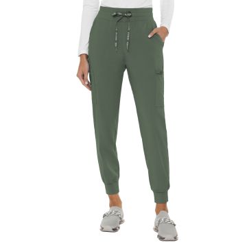 Med Couture 7705 Women's 6-Pocket Double Cargo Jogger Pant - Olive