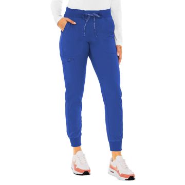 Med Couture 7710 Women's 5-Pocket Rib-Knit Waistband Pant - Royal