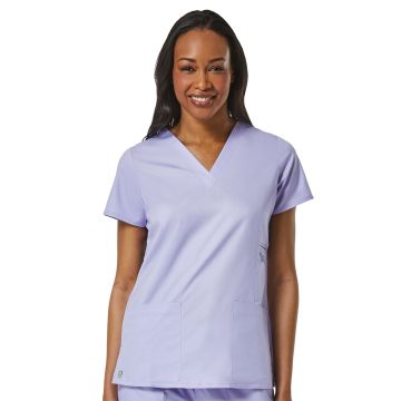 Maevn 1708 Women's Four-Pocket V-Neck Top - Lavender