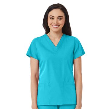 Maevn 1716 Women's V-Neck Two Pocket Top