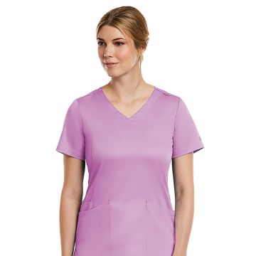 Maevn 3701 Women's Three-Pocket Curved Mock Wrap Top