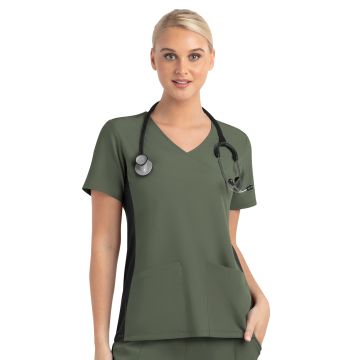 Maevn 4520 Women's Two-Pocket Mock Wrap Top