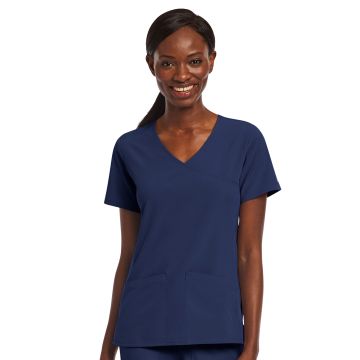 Maevn 4521 Women's Three-Pocket Mock Wrap Top