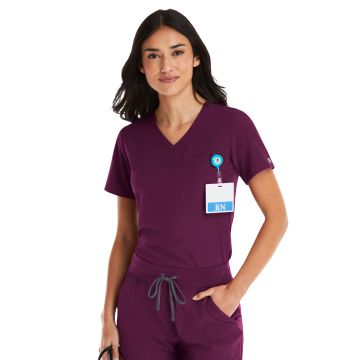 Maevn 4530 Women's One-Pocket V-Neck Tuck-In Top