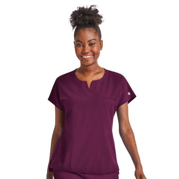 Maevn 4540 Women's Three-Pocket Notched Neck Dolman Top