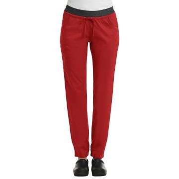 Maevn 6701 Women's Five-Pocket Contrast E-Band Pant - Red