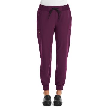 Maevn 6903 Women's Six-Pocket Mid Rise Convertible Drawcord Jogger Pant