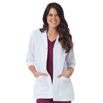 Maevn 7126 Women's 3/4-Sleeve Two-Pocket 28.5" Lab Coat