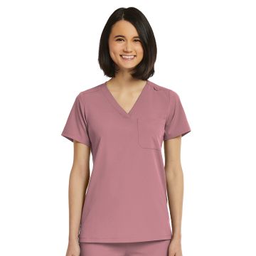 ScrubJoy SJ101 Women's Fitted One-Pocket V-Neck Top