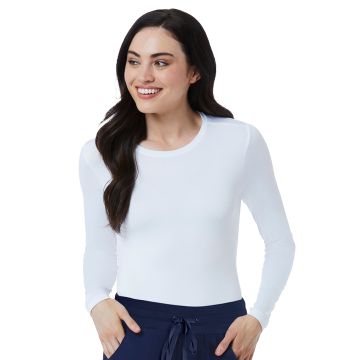 ScrubJoy SJ401 Women's Long Sleeve Underscrub Tee - White