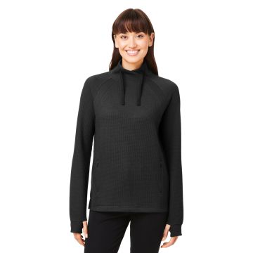 North End NE200W Ladies' Rhythm Waffle Pullover - BLACK
