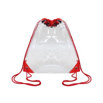Liberty Bags OAD5007 Clear Drawstring Pack - RED