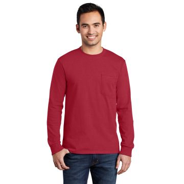 Port & Company &  Tall Long Sleeve Essential Pocket Tee. PC61LSPT