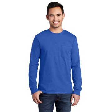 Port & Company &  - Long Sleeve Essential Pocket Tee.  PC61LSP