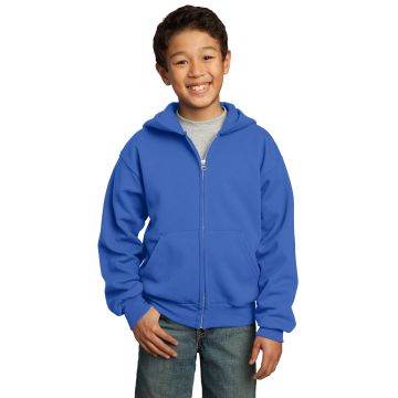 Port & Company &  - Youth Core Fleece Full-Zip Hooded Sweatshirt.  PC90YZH