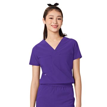 Parkley 1011 Women's Two-Pocket Tuck Band VALENCIA V-Neck Top