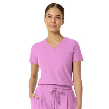 Parkley 1016 Women's Two-Pocket CELINE Tuck Band V-Neck Top
