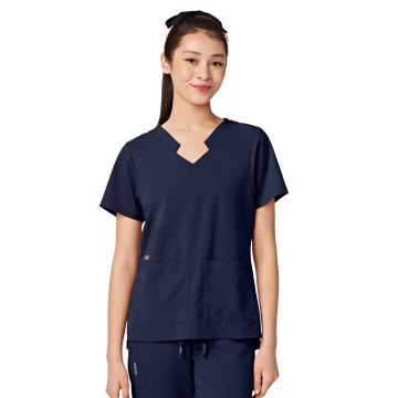 Parkley 1041 Women's Two-Pocket TESS Mandarin Mock Wrap Top