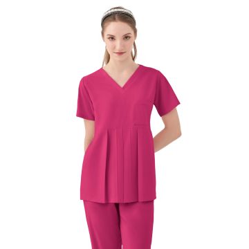 Parkley 1068 Women's One-Pocket ASPEN Peplum Maternity V-Neck Top