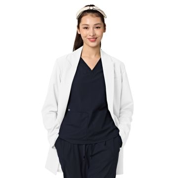 Parkley 3002 Women's Three-Pocket 32.5" Lab Blazer - White