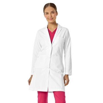 Parkley 3027 Women's Three-Pocket 36" Long Lab Coat - White