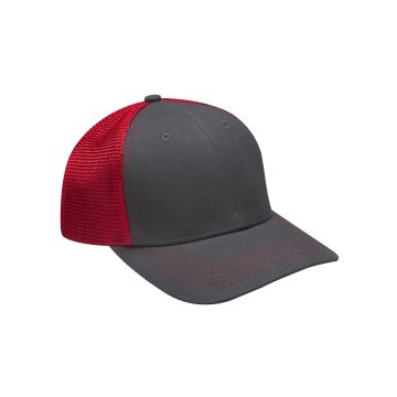 Adams PR102 Brushed Cotton/Soft Mesh Trucker Style Cap - RED