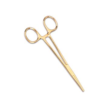 Prestige Medical 502 5.5" Gold Plated Kelly Forceps