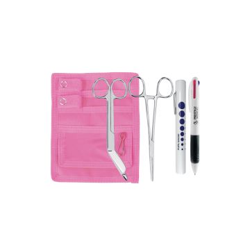 Prestige Medical 736 4-Pocket Belt Loop Organizer DX Kit - Pink