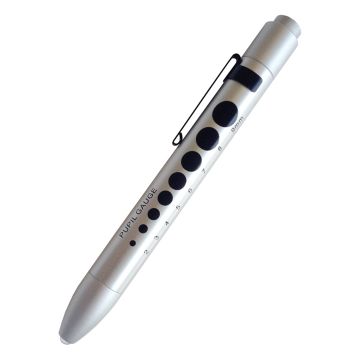 Prestige Medical S214 Soft LED Pupil Gauge Penlight - Silver