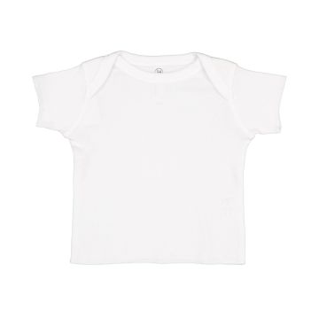 Rabbit Skins R3400 Infant Baby Rib T-Shirt - WHITE