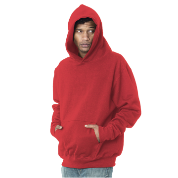 Bayside 4000 USA-Made Super Heavy Oversized Hooded Sweatshirt - S - Red