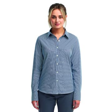 Artisan Collection by Reprime RP320 Women's Microcheck Gingham Long-Sleeve Cotton Shirt