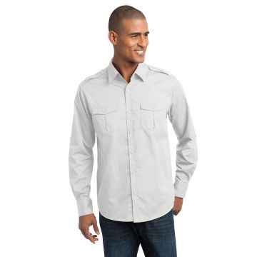 Port Authority S649  DISCONTINUED  Port Authority &#174;  Stain-Release Roll Sleeve Twill Shirt. S649 - White