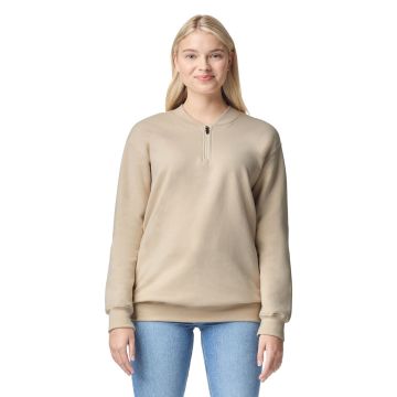 Gildan SF008 Unisex Softstyle Midweight Fleece Quarter-Zip Sweatshirt - SAND