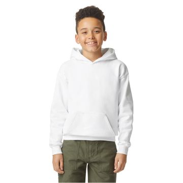 Gildan SF500B Youth Softstyle Midweight Fleece Hooded Sweatshirt - WHITE