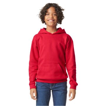 Gildan SF500B Youth Softstyle Midweight Fleece Hooded Sweatshirt - RED