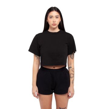 Shaka Wear SHGDC Ladies' Garment Dye Crop T-Shirt - BLACK