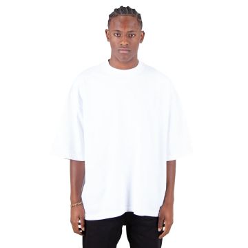 Shaka Wear SHGDD Adult Garment-Dyed Drop-Shoulder T-Shirt - WHITE