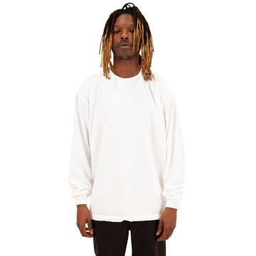 Shaka Wear SHGDLS Men's Garment Dyed Long Sleeve T-Shirt - WHITE