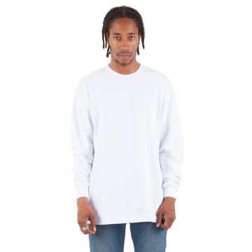 Shaka Wear SHMHLS Adult 7.5 oz., Max Heavyweight Long-Sleeve T-Shirt - WHITE